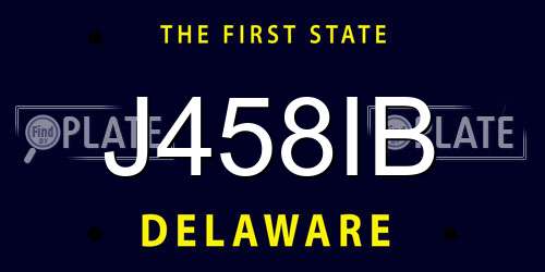 J458IB Delaware License Plate