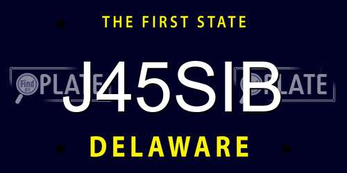 J45SIB Delaware License Plate