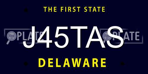 J45TAS Delaware License Plate