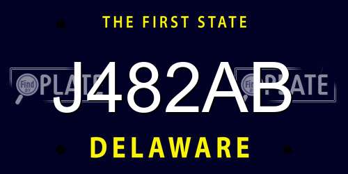 J482AB Delaware License Plate