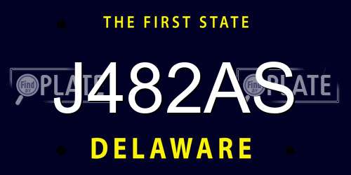 J482AS Delaware License Plate