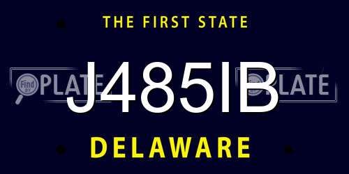 J485IB Delaware License Plate