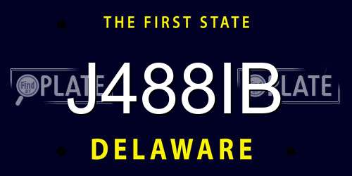 J488IB Delaware License Plate