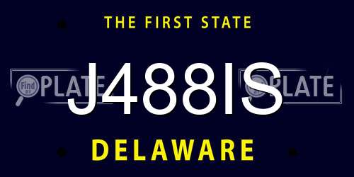 J488IS Delaware License Plate