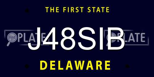 J48SIB Delaware License Plate