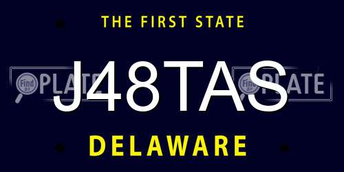 J48TAS Delaware License Plate