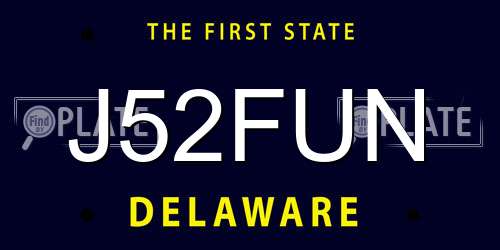 J52FUN Delaware License Plate