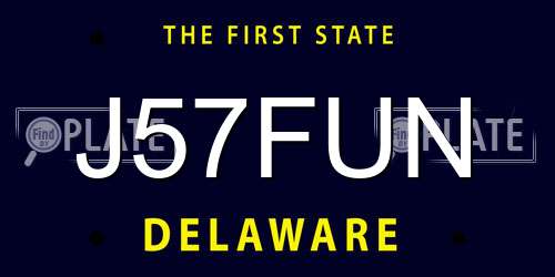 J57FUN Delaware License Plate