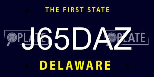 J65DAZ Delaware License Plate