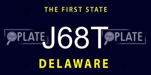 J68T Delaware License Plate