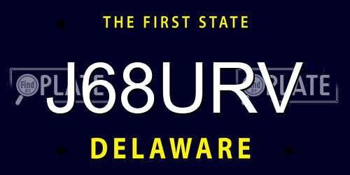 J68URV Delaware License Plate