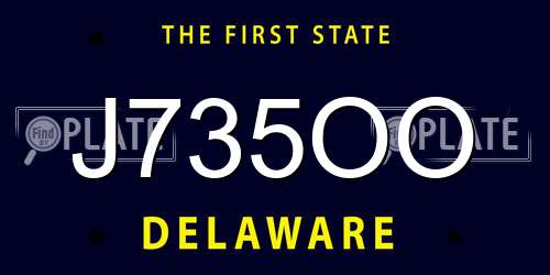 J735OO Delaware License Plate