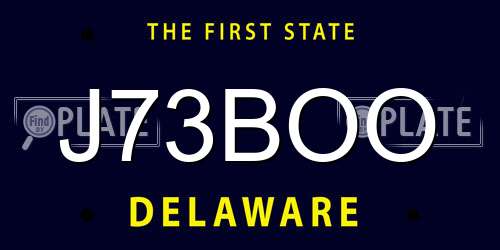J73BOO Delaware License Plate