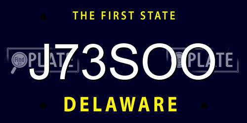 J73SOO Delaware License Plate