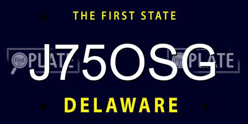 J75OSG Delaware License Plate