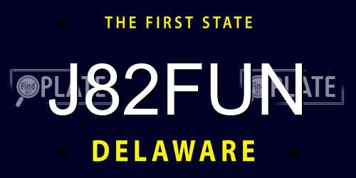 J82FUN Delaware License Plate