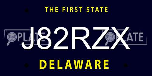 J82RZX Delaware License Plate