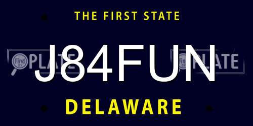 J84FUN Delaware License Plate