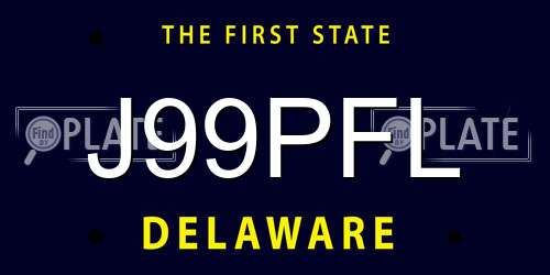 J99PFL Delaware License Plate