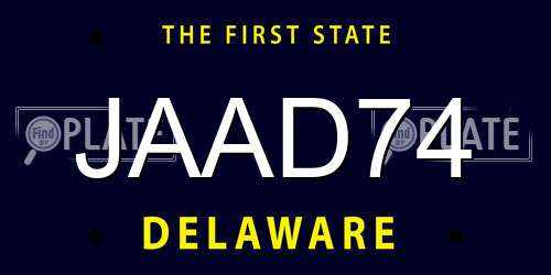 JAAD74 Delaware License Plate