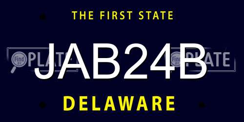 JAB24B Delaware License Plate