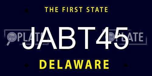JABT45 Delaware License Plate