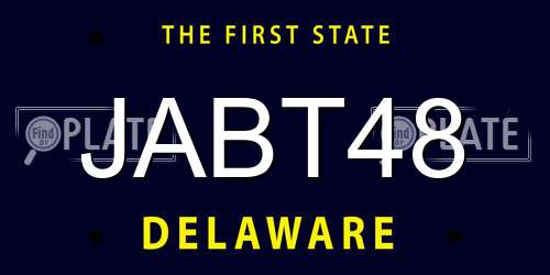 JABT48 Delaware License Plate