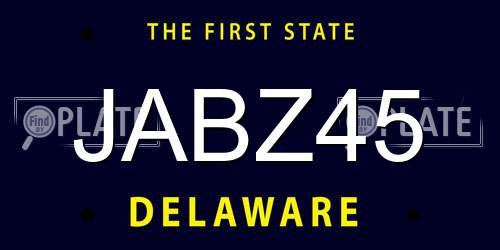 JABZ45 Delaware License Plate