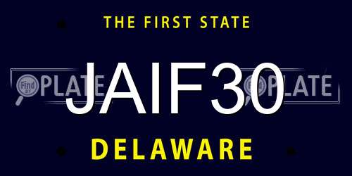 JAIF30 Delaware License Plate