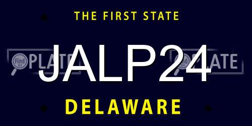 JALP24 Delaware License Plate