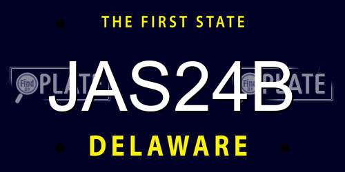 JAS24B Delaware License Plate
