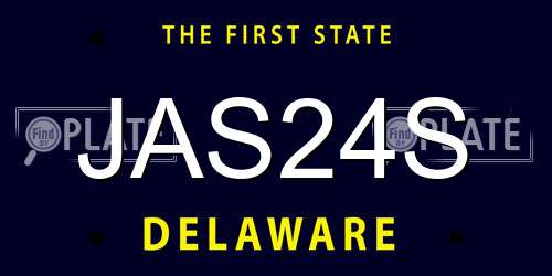 JAS24S Delaware License Plate