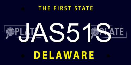JAS51S Delaware License Plate