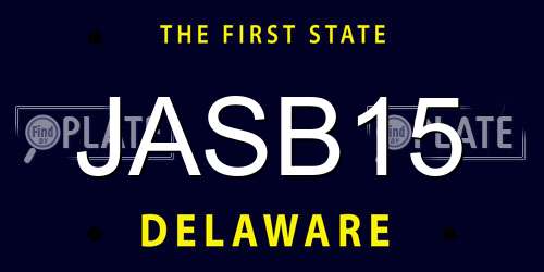 JASB15 Delaware License Plate
