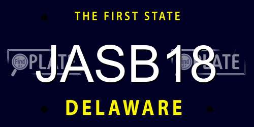 JASB18 Delaware License Plate