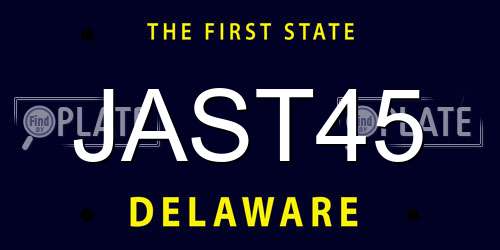 JAST45 Delaware License Plate