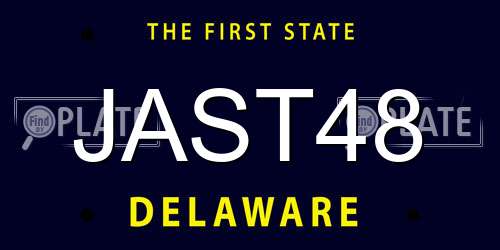 JAST48 Delaware License Plate