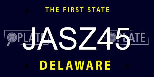 JASZ45 Delaware License Plate