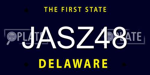 JASZ48 Delaware License Plate