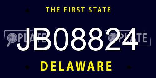 JB08824 Delaware License Plate