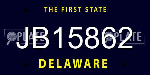 JB15862 Delaware License Plate