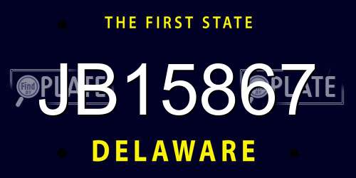 JB15867 Delaware License Plate