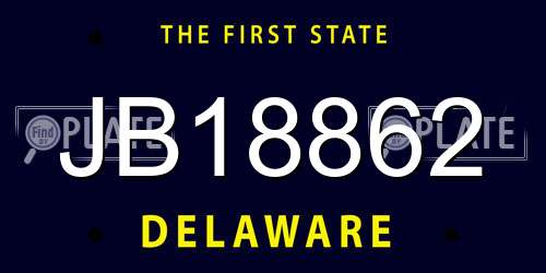 JB18862 Delaware License Plate