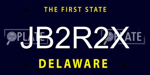 JB2R2X Delaware License Plate