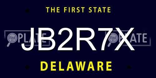 JB2R7X Delaware License Plate
