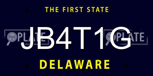 JB4T1G Delaware License Plate