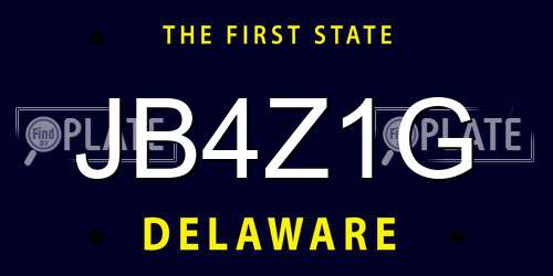 JB4Z1G Delaware License Plate