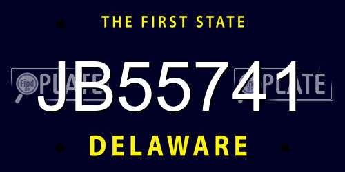 JB55741 Delaware License Plate