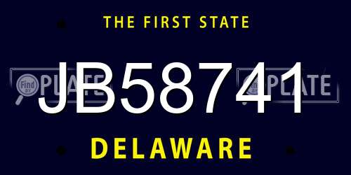 JB58741 Delaware License Plate