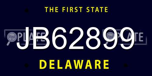 JB62899 Delaware License Plate